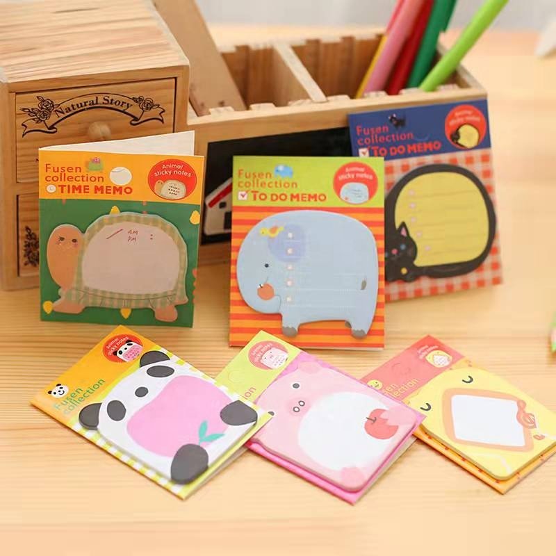 Animal series memo pads bookmark self adhesive sticker notes for school office supplies