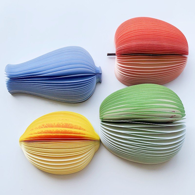 Korean Vegetable Art Decoration Non-adhesive Tear Off 3D Stereo Apple Pear Fruit Shaped Memo Paper Pad Students Sticky Notes