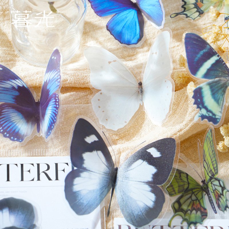 The Butterfly's Murmur butterfly pattern bottoming handbook stickers 4 types junk journal scrapbooking supplies scrapbooking set