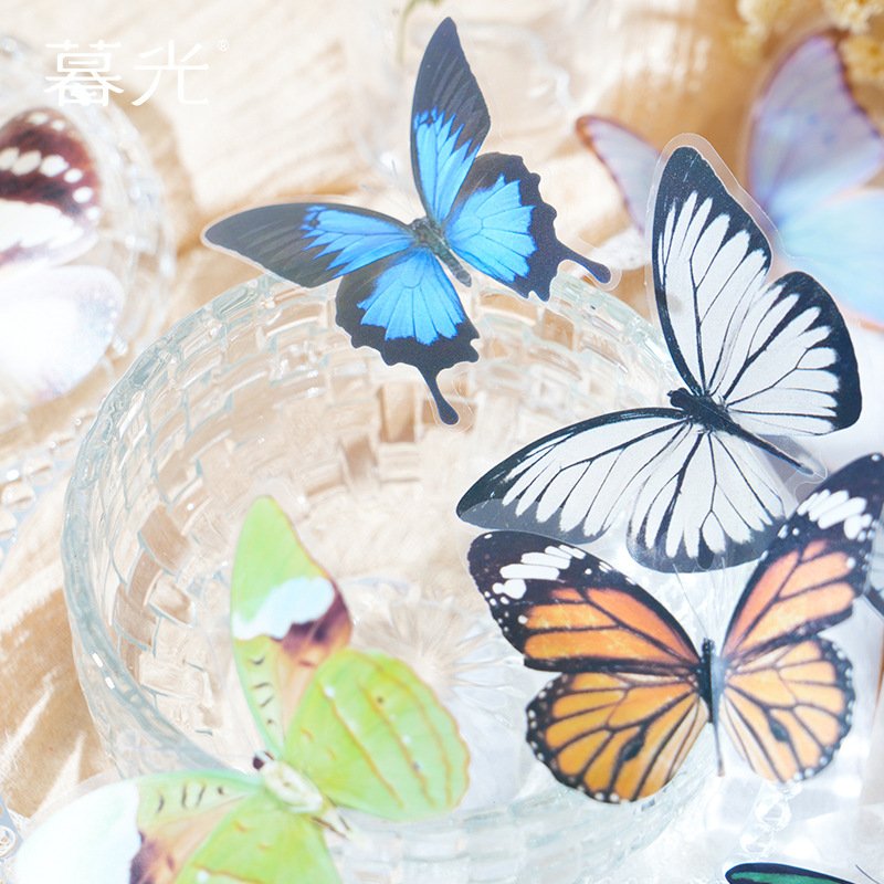 The Butterfly's Murmur butterfly pattern bottoming handbook stickers 4 types junk journal scrapbooking supplies scrapbooking set