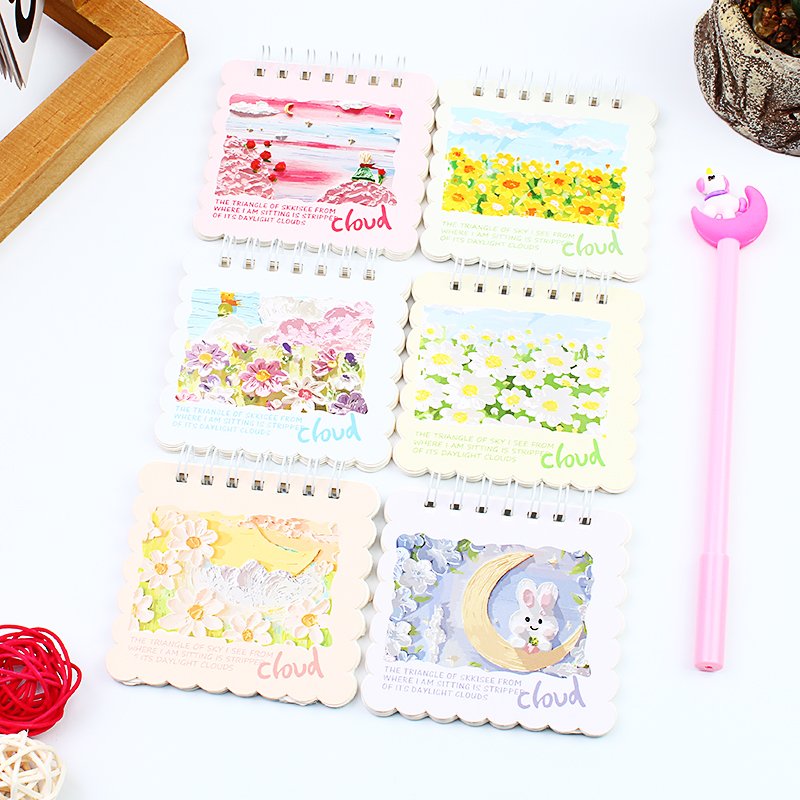 Cartoon ins Flower series coil notebook student stationery wholesale mini-Portable small notebook