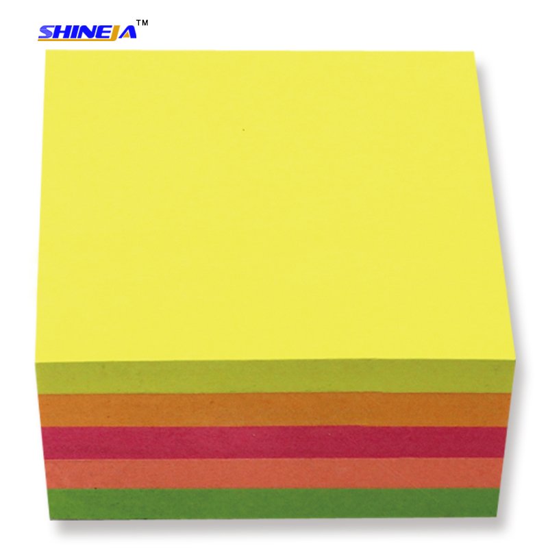 Assorted colorful self-adhesive removable sticky notes cube in good quality