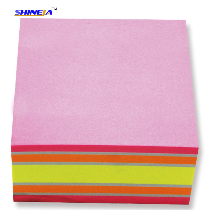 Assorted colorful self-adhesive removable sticky notes cube in good quality