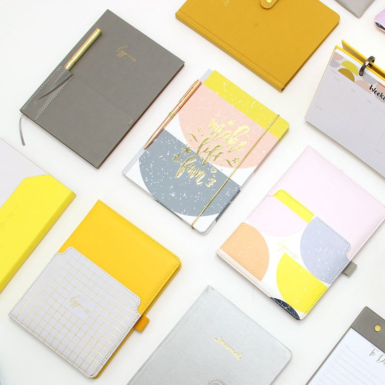 FSC Certified Office Supplies Customizable Logo Journal Dairy Notebook Note Book With Pen Hole For School Student Diary Paper