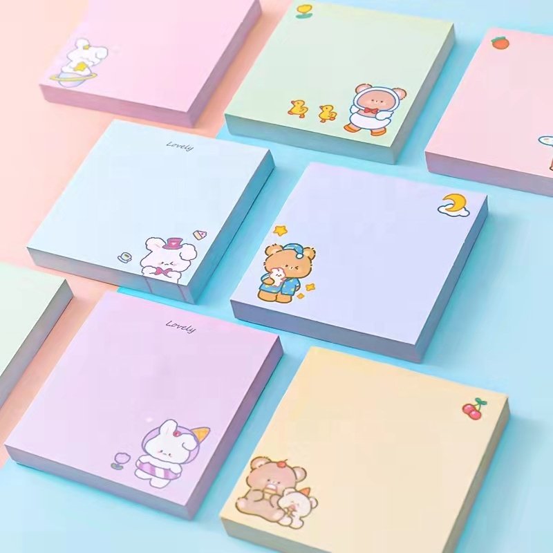 Reusable Kawaii Memo Pads Paper Custom Printed Sticky Notes For Office