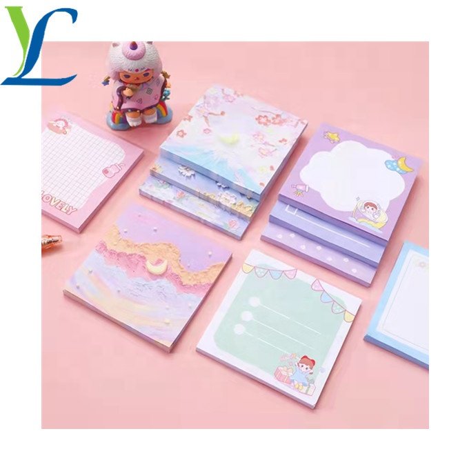 Reusable Kawaii Memo Pads Paper Custom Printed Sticky Notes For Office