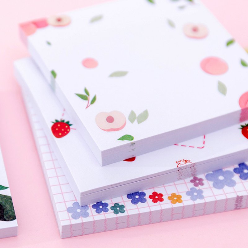 Creative Kawaii Strawberry sticky paper Little Flower Memo Pad Girl Heart Peach Sticky Notes N Times Students Sticker