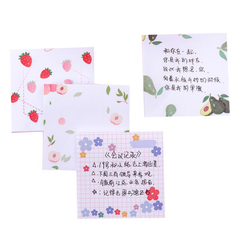 Creative Kawaii Strawberry sticky paper Little Flower Memo Pad Girl Heart Peach Sticky Notes N Times Students Sticker