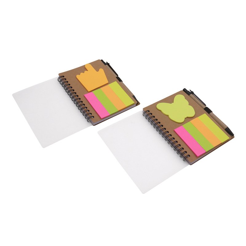 Customization Kraft Paper Detachable custom spiral stickers book tab reusable Stationery Simple Memo sticky note pads notepad