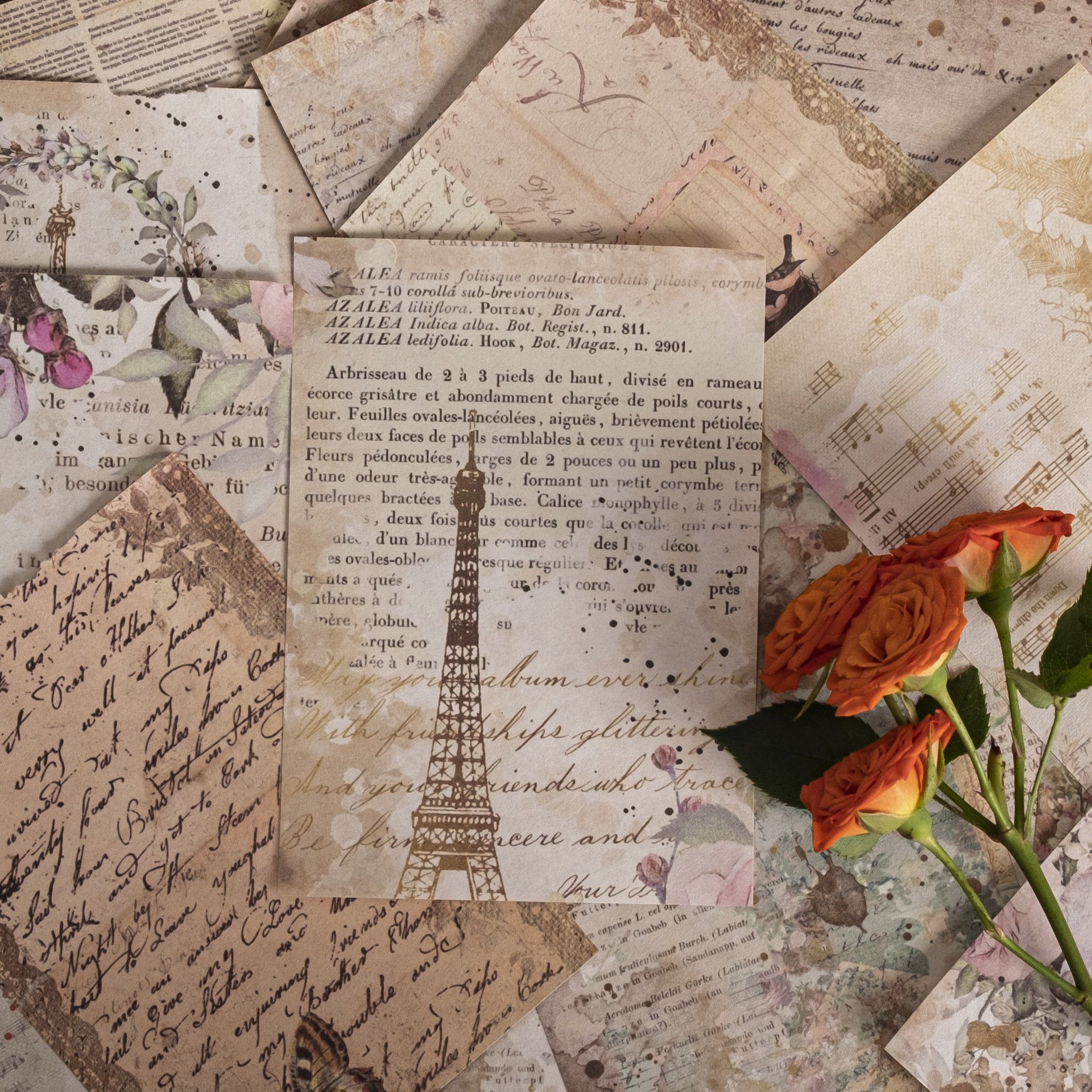 100pieces per pack Material Paper Book Wind Biography Letter Series Retro Collage Notebook DIY Note Base Paper 8 designs
