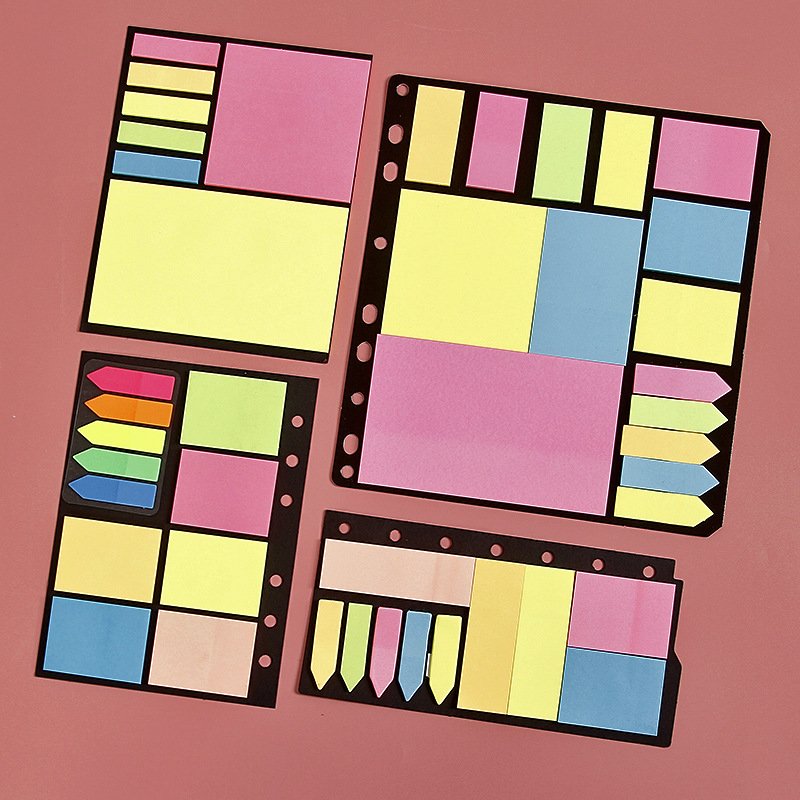 Replaceable Notebooks Combination Colored Sticky Notes Page Index Tabs Flags Mini Rectangular Notes Organizer Custom Set