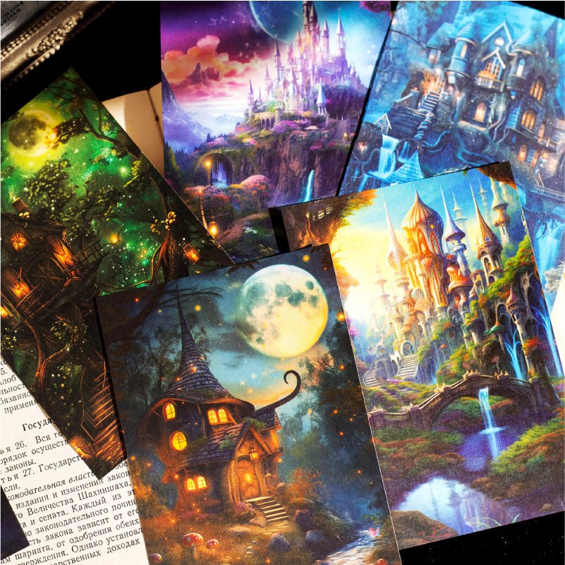 30pcs/pack vintage material paper fantasy territory series handbook decorative collage bottoming sticker notepad message 5 model