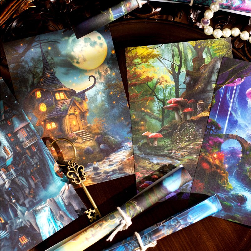 30pcs/pack vintage material paper fantasy territory series handbook decorative collage bottoming sticker notepad message 5 model
