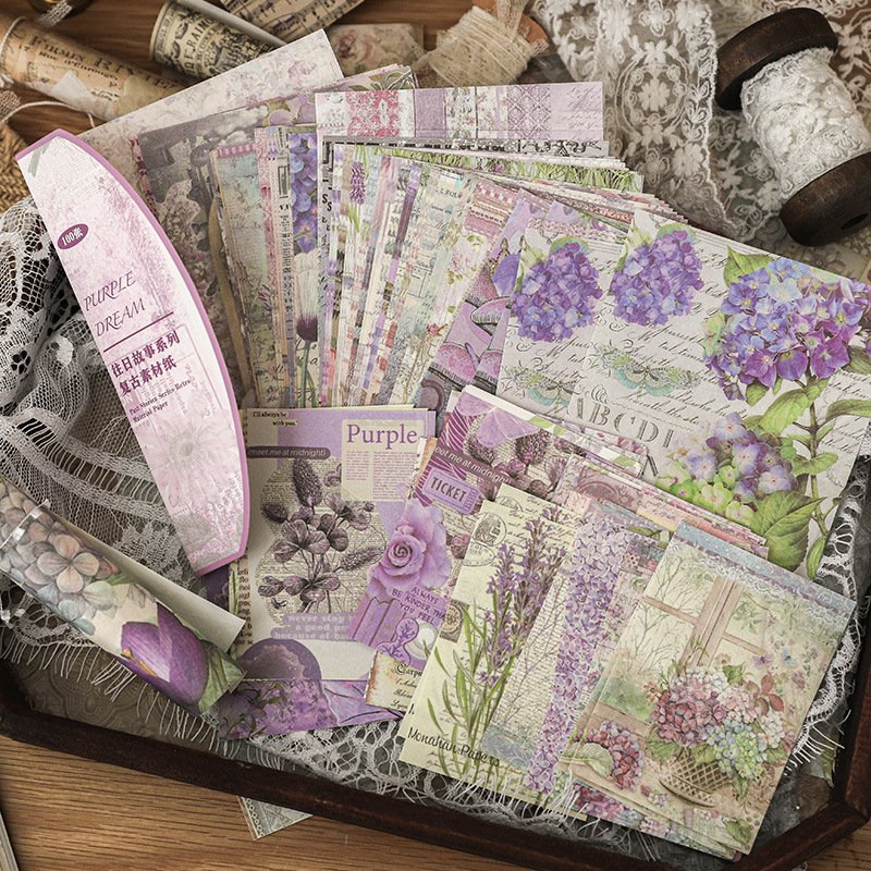 100pcs/pack Material Paper Past Story Series Retro Handbook Decoration Material