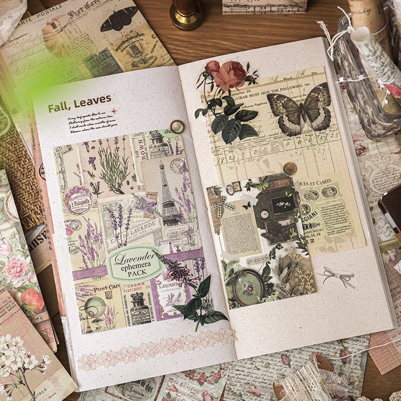 100pcs/pack Material Paper Past Story Series Retro Handbook Decoration Material