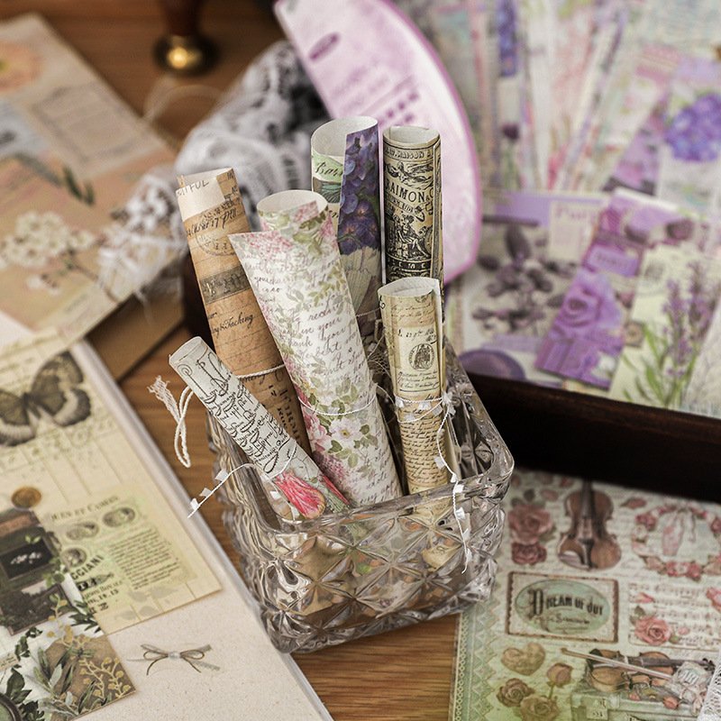 100pcs/pack Material Paper Past Story Series Retro Handbook Decoration Material