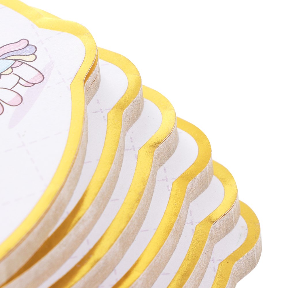 New Fashion Portable Promotion Stationery Cute Sticky Notes Unicorn Foil Sticky Note With Gold Edges