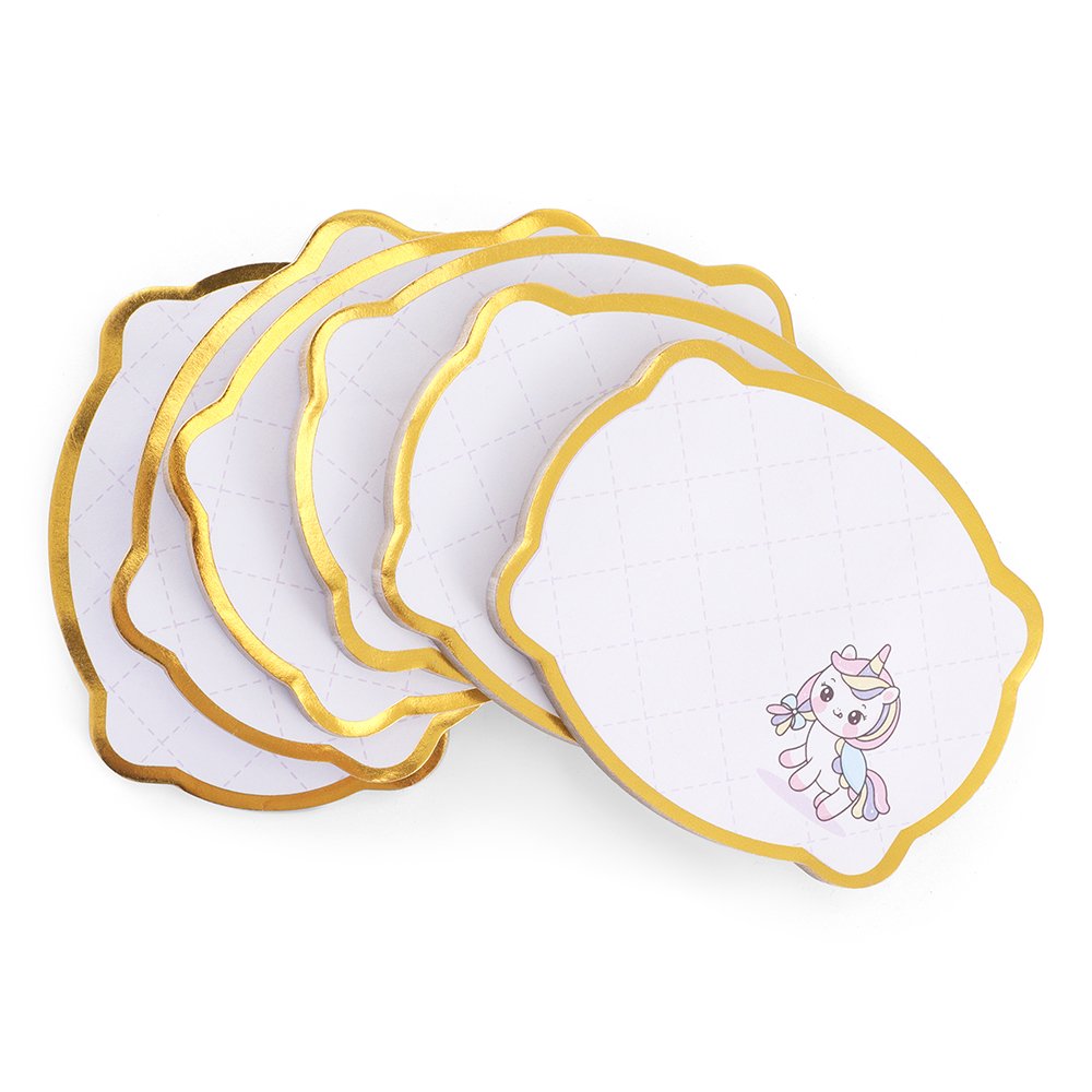 New Fashion Portable Promotion Stationery Cute Sticky Notes Unicorn Foil Sticky Note With Gold Edges