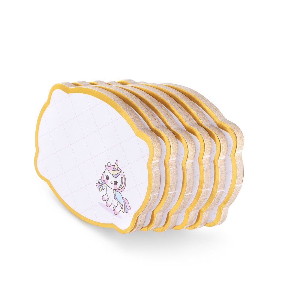 New Fashion Portable Promotion Stationery Cute Sticky Notes Unicorn Foil Sticky Note With Gold Edges