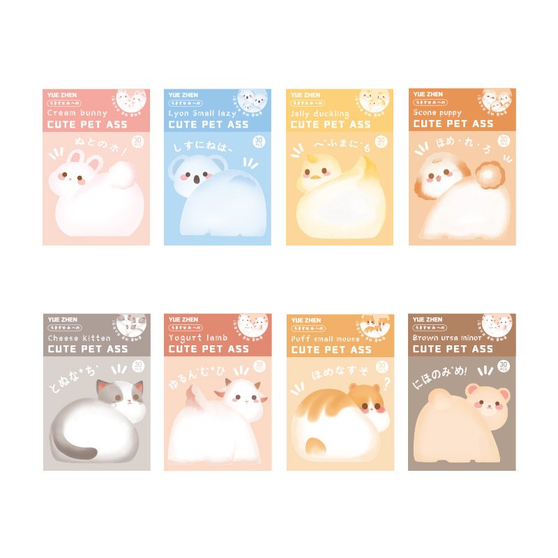 High Quality Animal-shaped Sticky Note Cute Cat Rabbit Sheep Dog Memo Pad Eco-friendly N Times Decoration Message Note Sticker