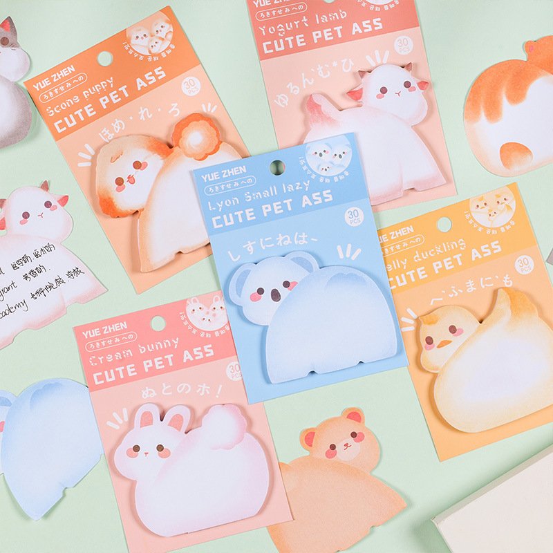 High Quality Animal-shaped Sticky Note Cute Cat Rabbit Sheep Dog Memo Pad Eco-friendly N Times Decoration Message Note Sticker