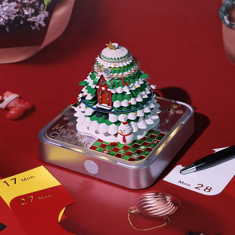 Christmas Tree Style 3D Calendar 2025 New Products Ideas Diy Papercraft Note Cube Paper Block Promotional 3D Memo Pad