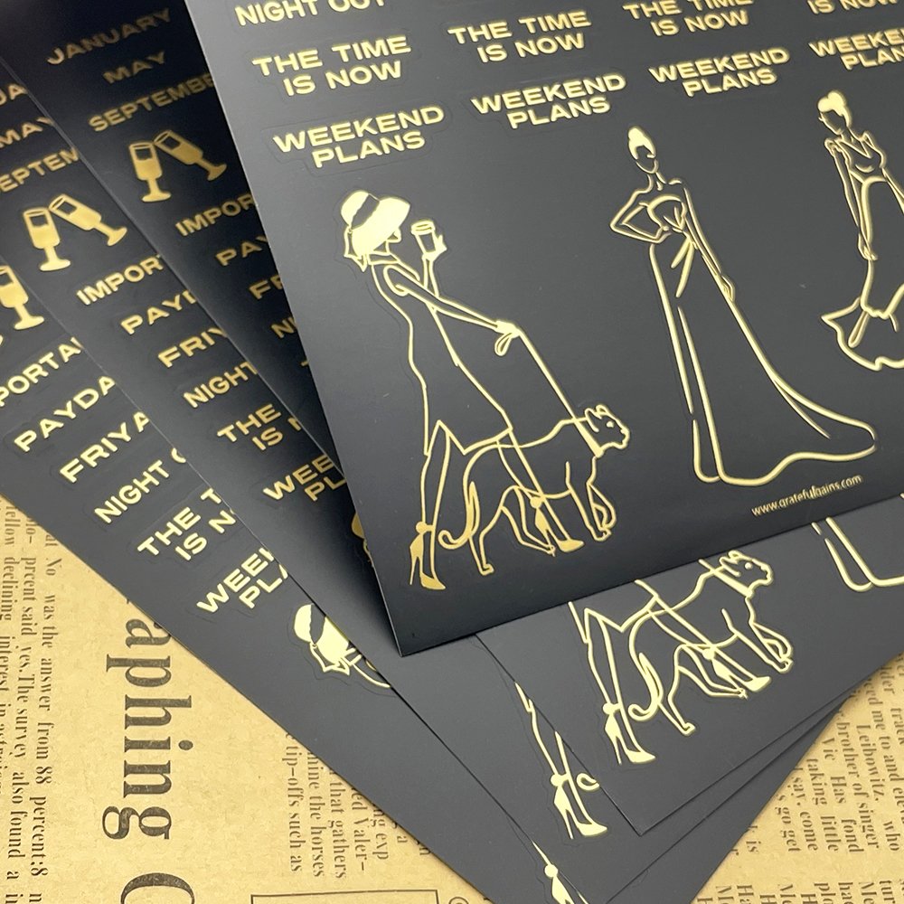 Hot Sale Custom Planner Shiny Kiss Cut Sticker Sheet Hologram Foil