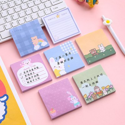Cute cartoon girl note pad student creative can tear and convenient paste mark hand account material custom memo pad