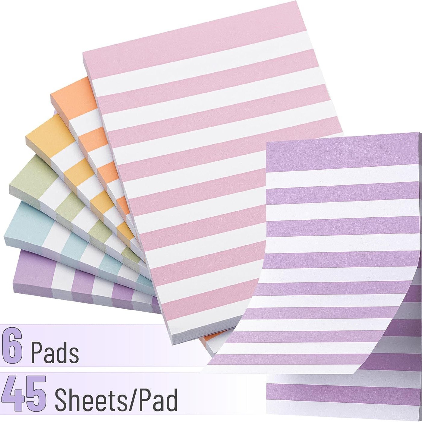 Assorted Colors Cute Sticky Notes 4x6 Inch Lined Memo Pad