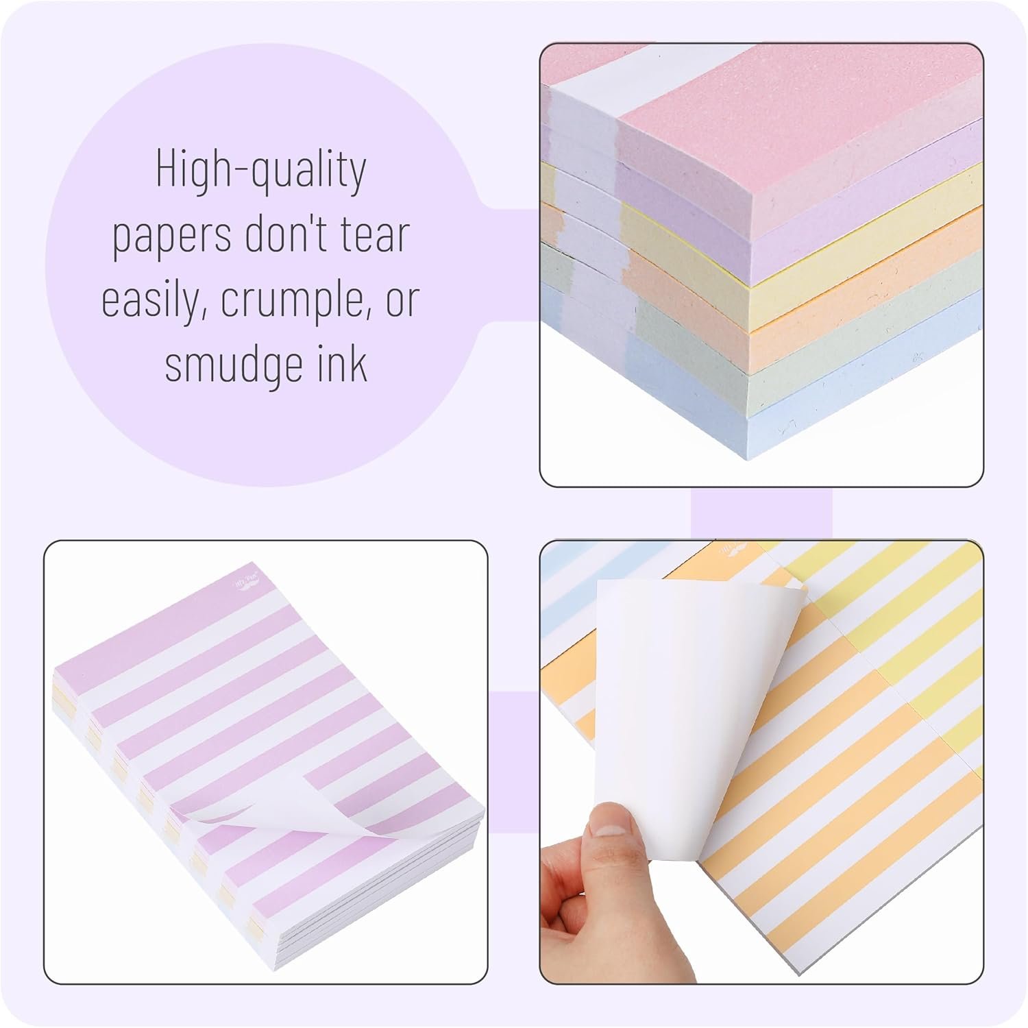Assorted Colors Cute Sticky Notes 4x6 Inch Lined Memo Pad
