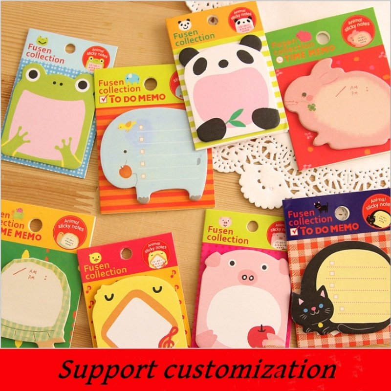 Hot Selling Cartoon Animal Sticky Notes Autohesion Cute Memo Pad Notes For Students Home School Office