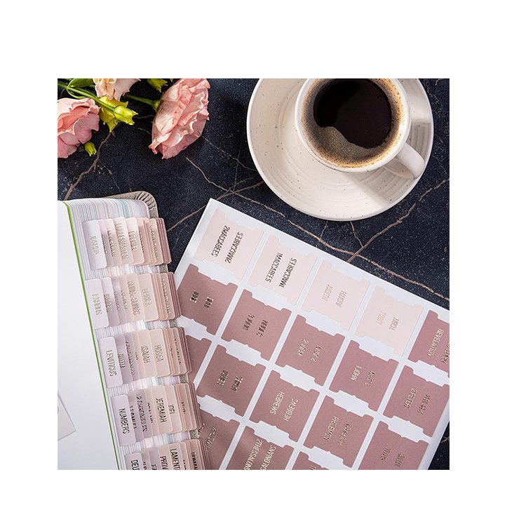 Free sample manufacturer custom Embossed Lettering tear-resistance Laminated bible tabs with clearly printing for Bible study