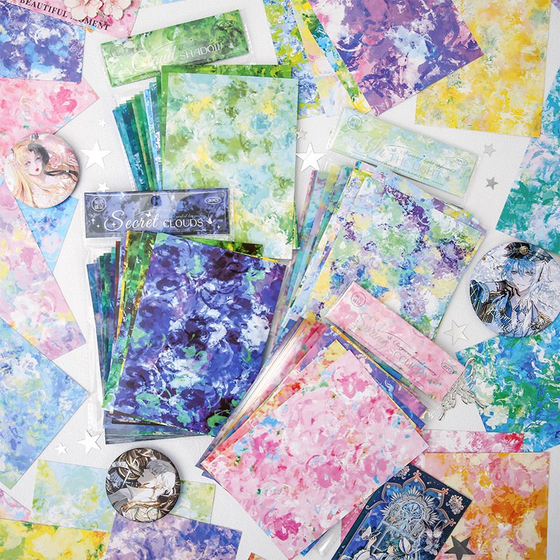 20pcs/pack Fable See Sincerity Dream Phantom Series Dual material flow linen background material paper dream handbook