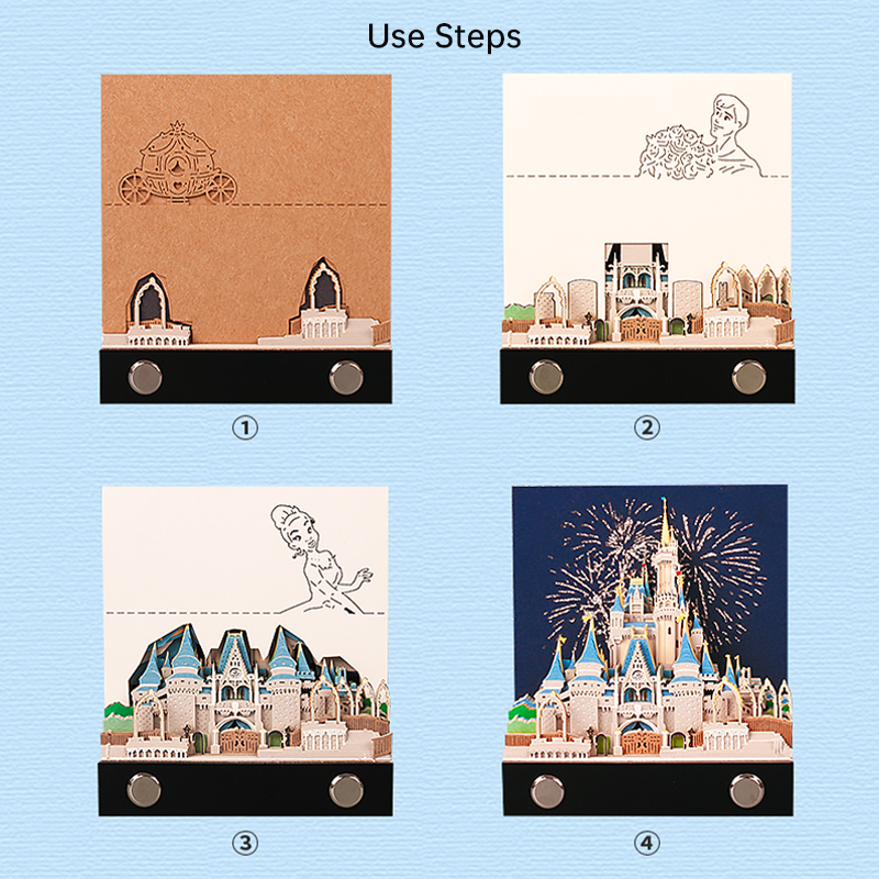 2025 New High Quality Aesthetic and Creative Gift Fairy Tale Princess Castle 3D Paper Carved Memo