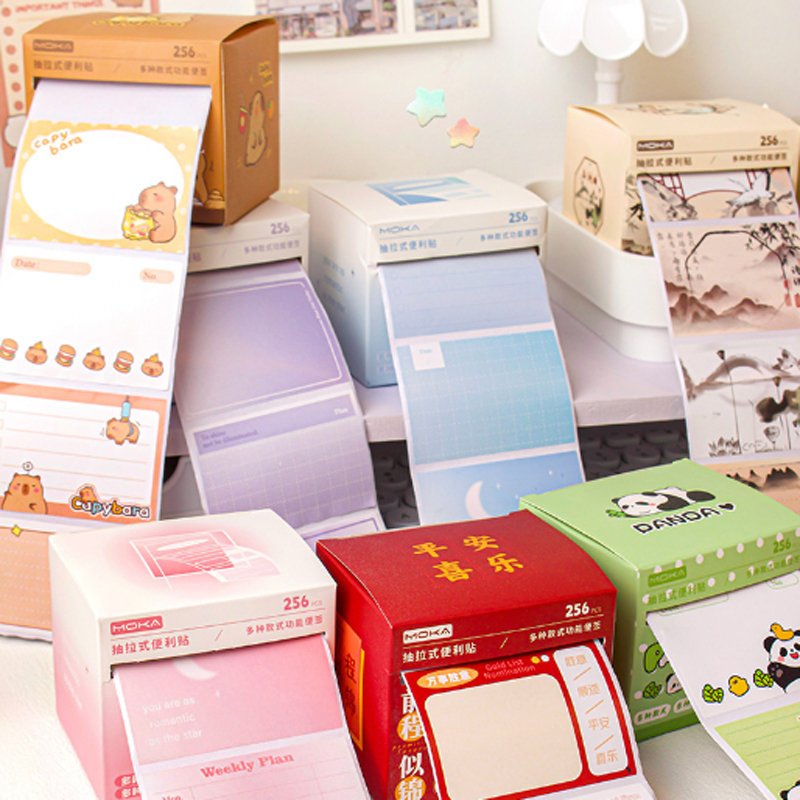 HK Cartoon pull-out sticky notes for students to tear off sticky notes for study and office notes