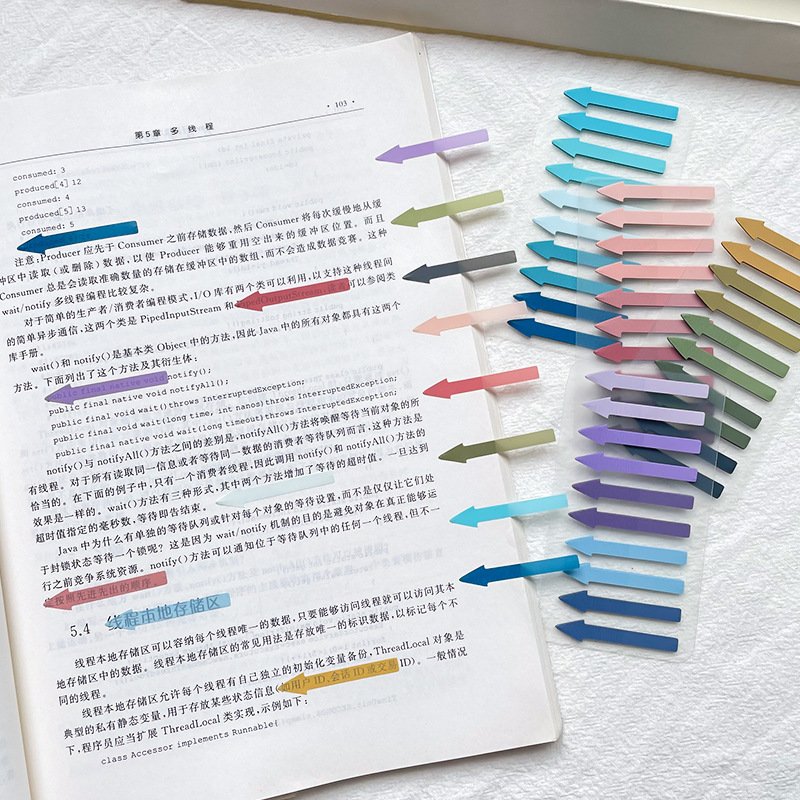 Classic waterproof translucent colored PET ultra-fine label tag office school sticky notes pad stationery supplies 200sheets/pcs