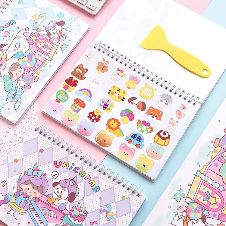 Art Sticky Notes Customizable Cartoon Shaped Release Paper Spiral Journal Notebook For School Stuudents