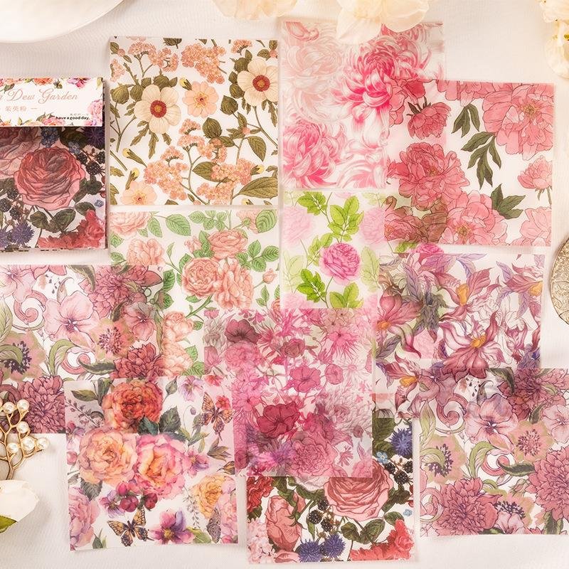 30sheets per pack Material Paper Morning Mist Garden Series Artistic Flower Notebook Gift Box Decoration Base Paper