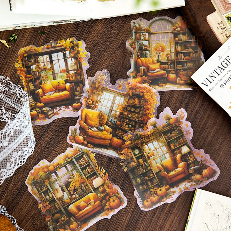 10 Pieces/Pack Pet Collage Card Fragmented Corner Series Retro Flower Landscape Hand Account DIY Decoration 6 Models