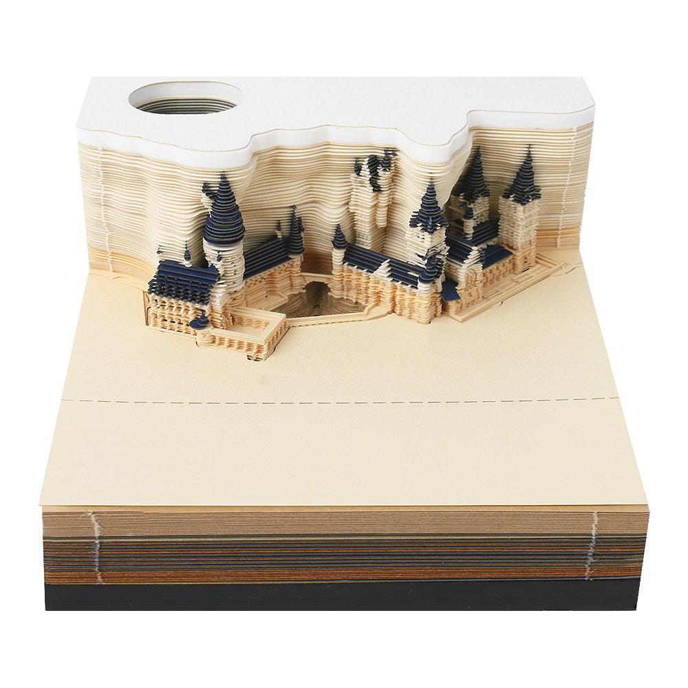 Harry's Magic Castle 3D Memo School Office Supplies Desktop Decoration Art Paper Sculpture Laser Cut Memo Pad
