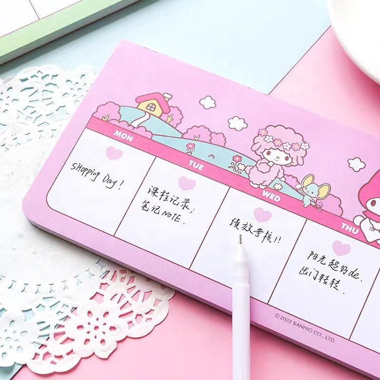 Wholesale Custom Shape Funny University Cute Kawaii Writing Notebook Sticky Note For Student