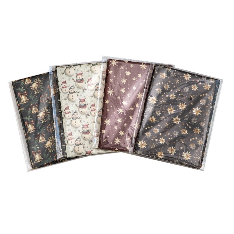 8pcs/pack Christmas theme material wrapping paper Christmas surprise series Hundreds of handbook DIY packaging