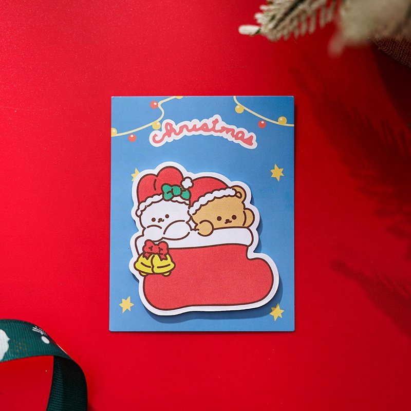 Custom Christmas Pattern Designs Printing Cartoon Pattern Notepads Postpaper Christmas Sticky Notes