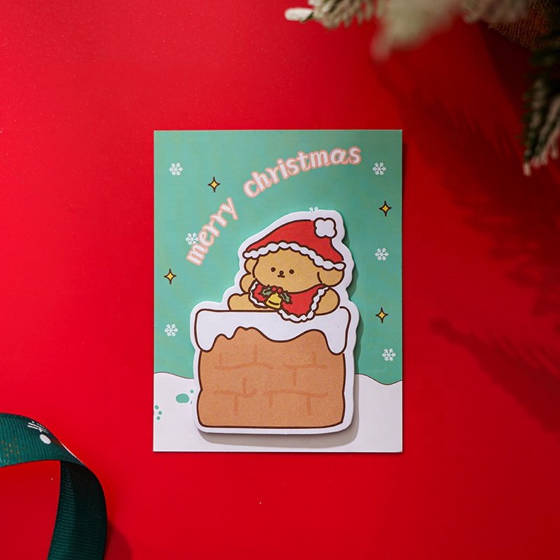 Custom Christmas Pattern Designs Printing Cartoon Pattern Notepads Postpaper Christmas Sticky Notes