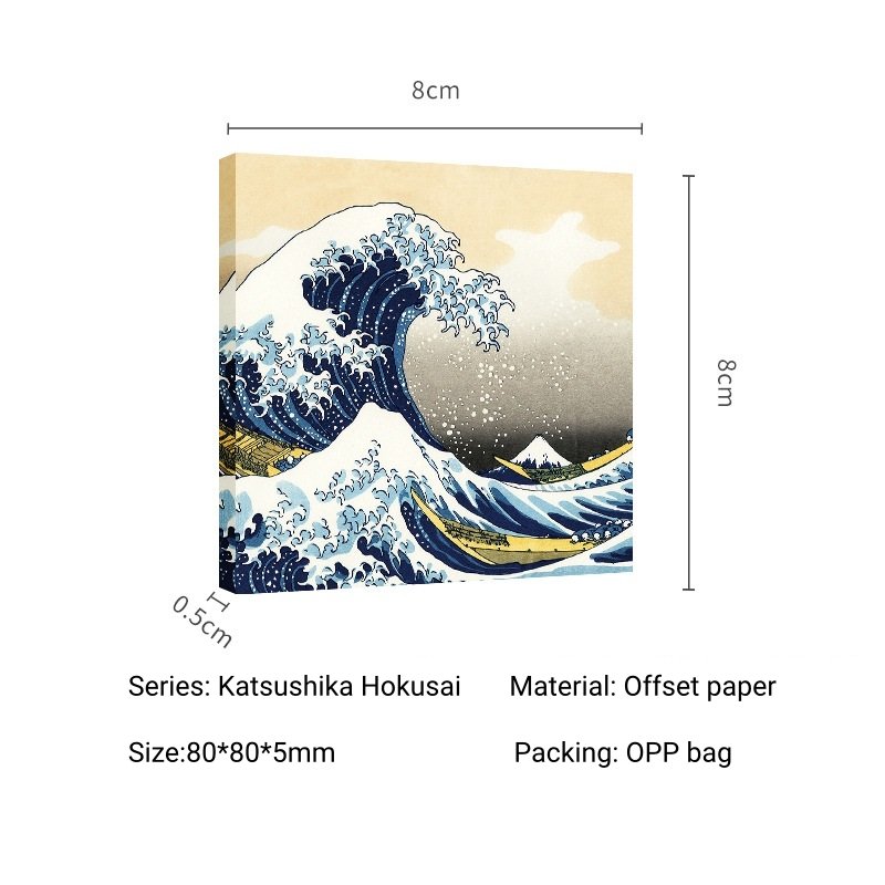 50 Sheets/Set Retro Art Painting Series Memo Pad(Series:Katsushika Hokusai)