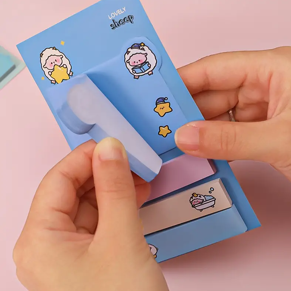 New Style Eco Friendly Unique Sticky Notes Paper Sticky Memo Notes Kawaii Memopad Sticky Note Sets With Printing Logo