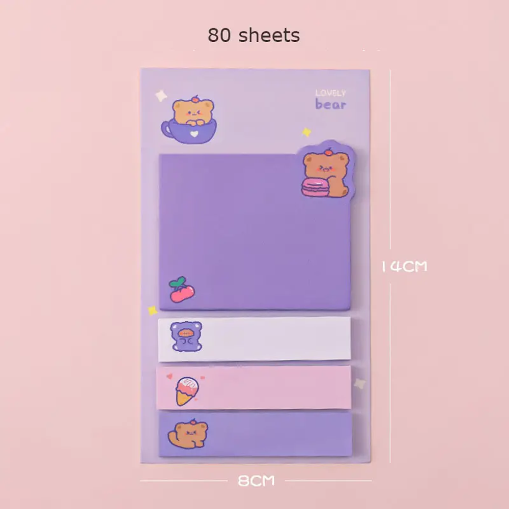 New Style Eco Friendly Unique Sticky Notes Paper Sticky Memo Notes Kawaii Memopad Sticky Note Sets With Printing Logo