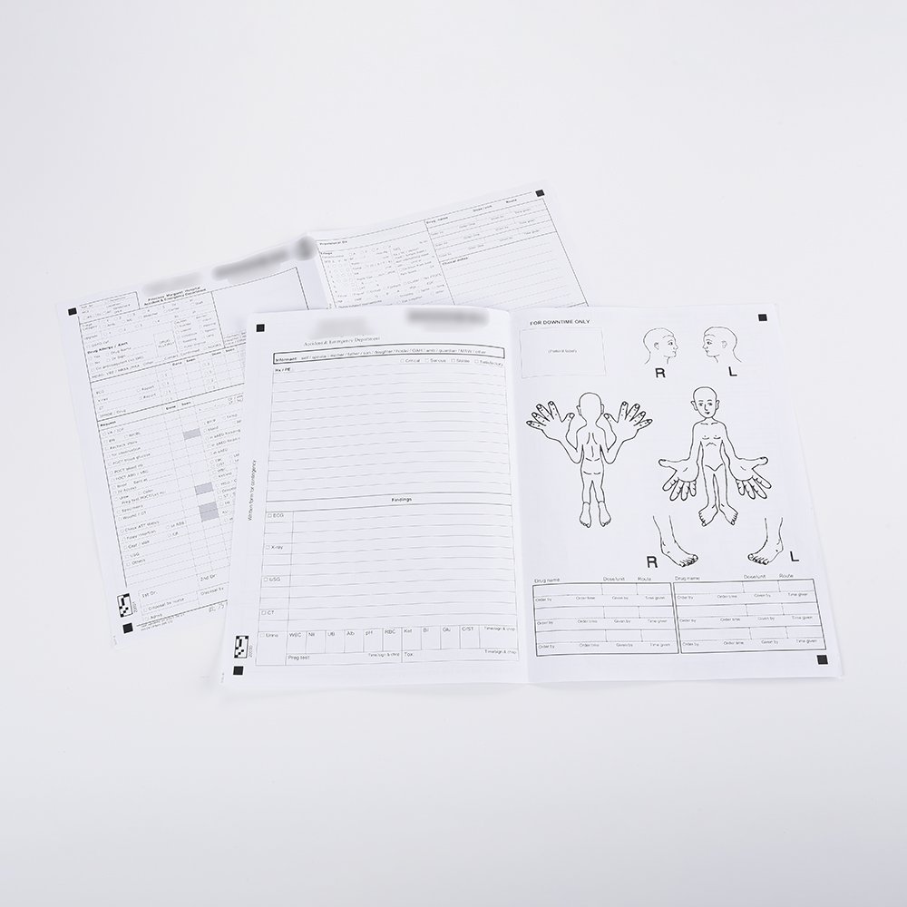 Quality Hard Copy Bond Paper Barcoded Efficient A&E Record Sheet For Record Information