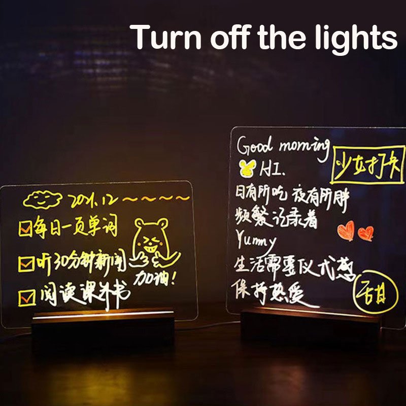 Desktop Transparent Wooden Custom Size Erasable Memo Acrylic Board Notepad