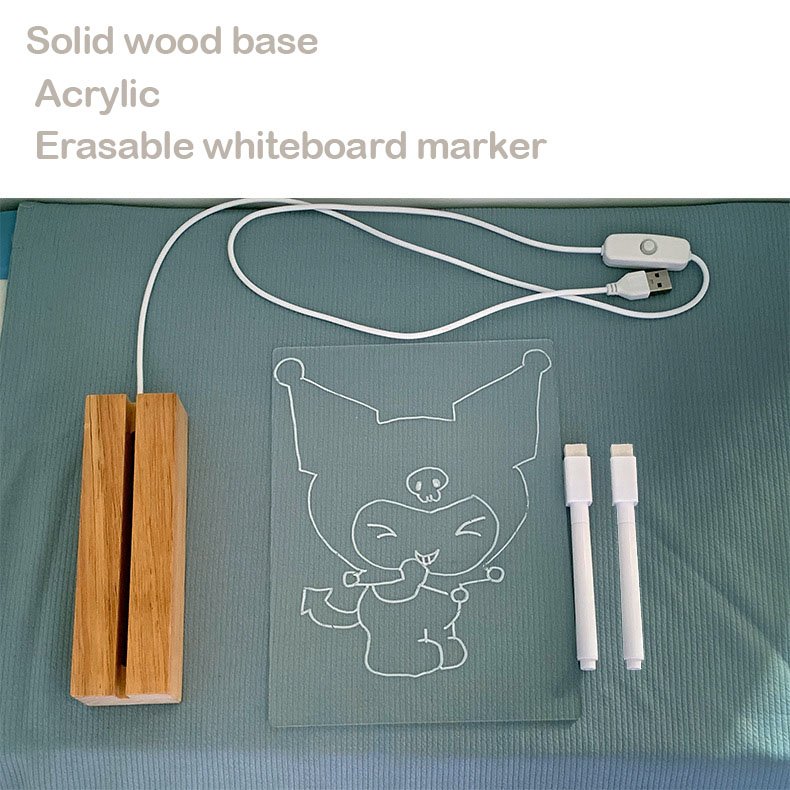Desktop Transparent Wooden Custom Size Erasable Memo Acrylic Board Notepad